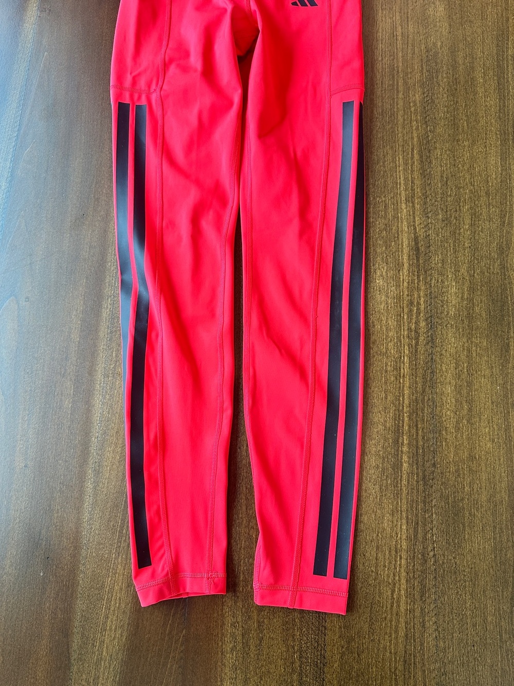 Adidas Optime 3-Stripes High-Rise Full Length Leggings Size Small Red - Picture 4 of 9